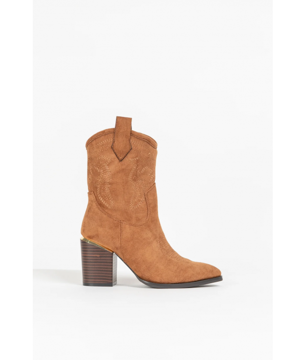 ZOLTES COWBOY LOW BOOT - CAMEL