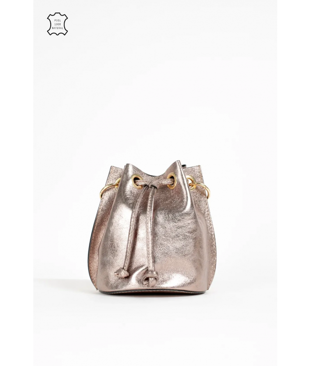 LOUPE LEATHER BAG - CHAMPAGNE