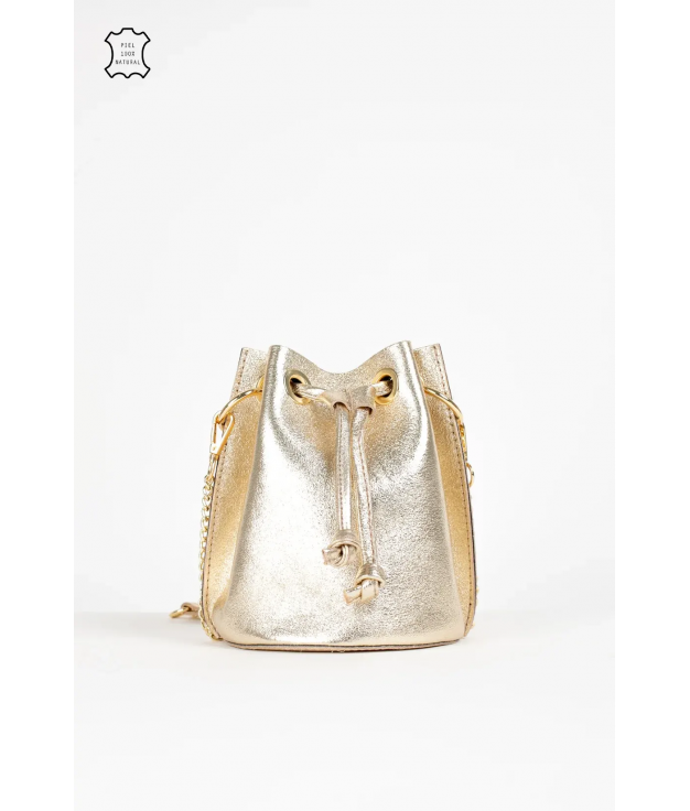 LOUPE LEATHER BAG - GOLD