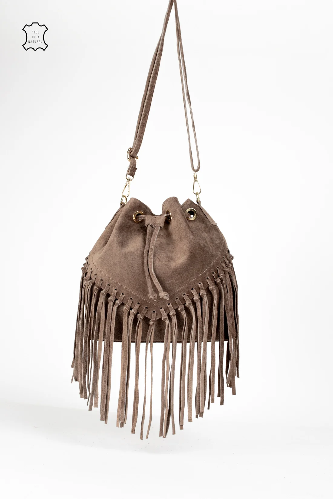 MAUMERE LEATHER BAG - DARK TAUPE