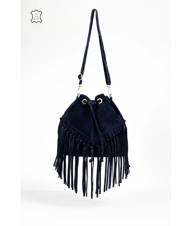 MAUMERE LEATHER BAG - NAVY BLUE