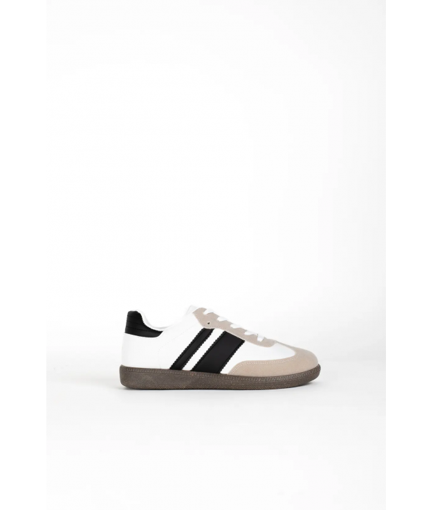 BURNAS CASUAL SNEAKERS - WHITE/BLACK