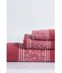 ITZIAR SET DE SERVIETTES 3 PIÈCES - ROUGE