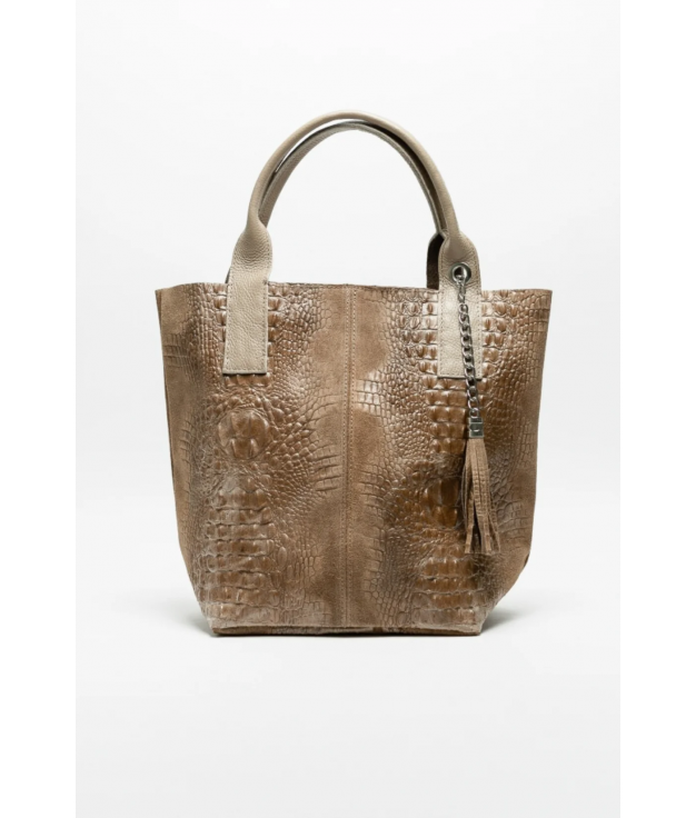 Bolso de piel Elena - gris