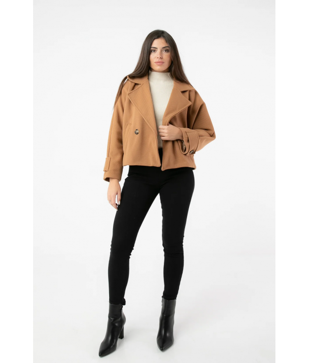 Manteau court online camel