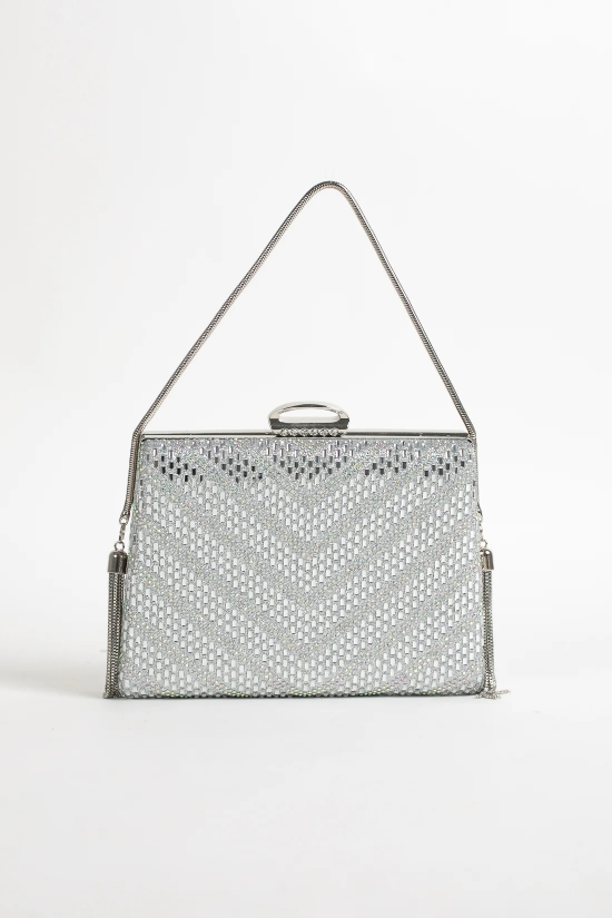 BOLSO DE MANO BELL - PLATA