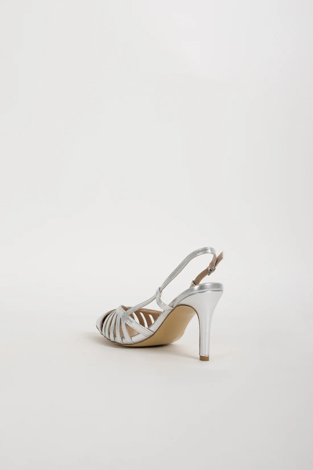 RICLES HEELED SANDAL - SILVER