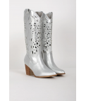 NACO COWBOY HIGH BOOT - SILVER