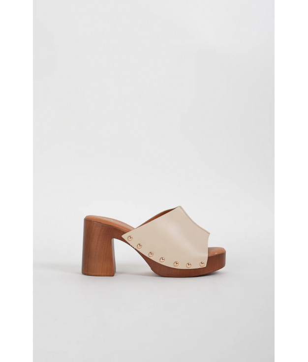 SANDALO LIKA CON TACCO A ZEPPA - BEIGE