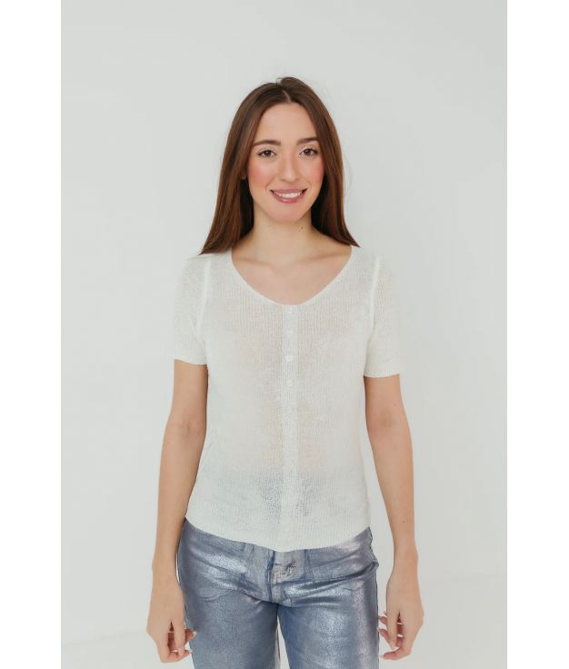 MALIAR KNITTED TOP - WHITE