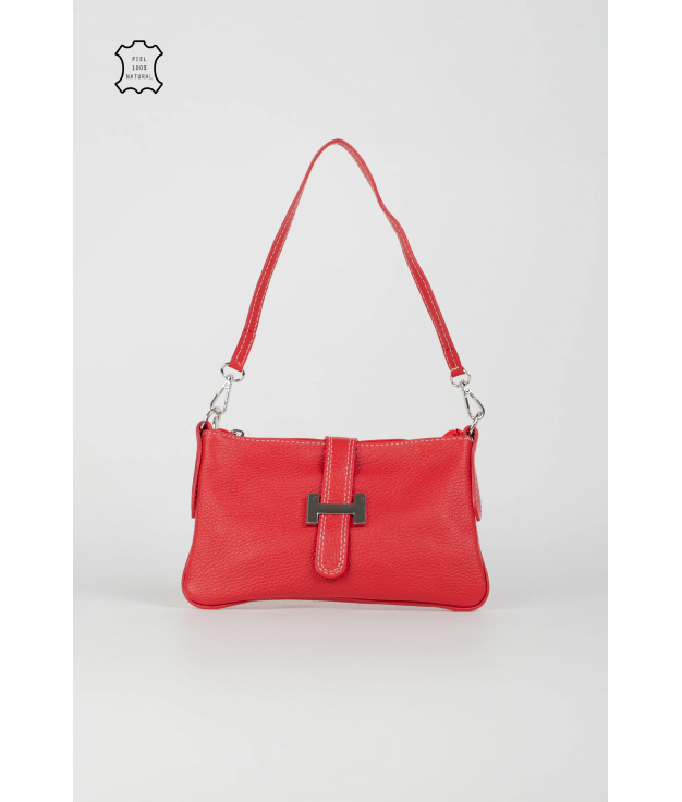 BORSA A TRACOLLA IN PELLE BLUBAS - ROSSO