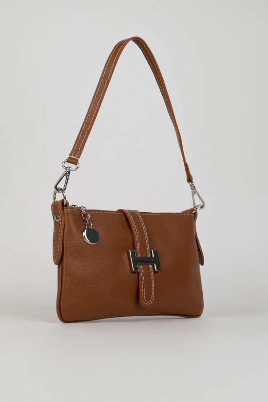 BANDOLERA DE PIEL BLUBAS - CAMEL 2