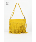 BANDOLERA DE PIEL FLECOS - AMARILLO