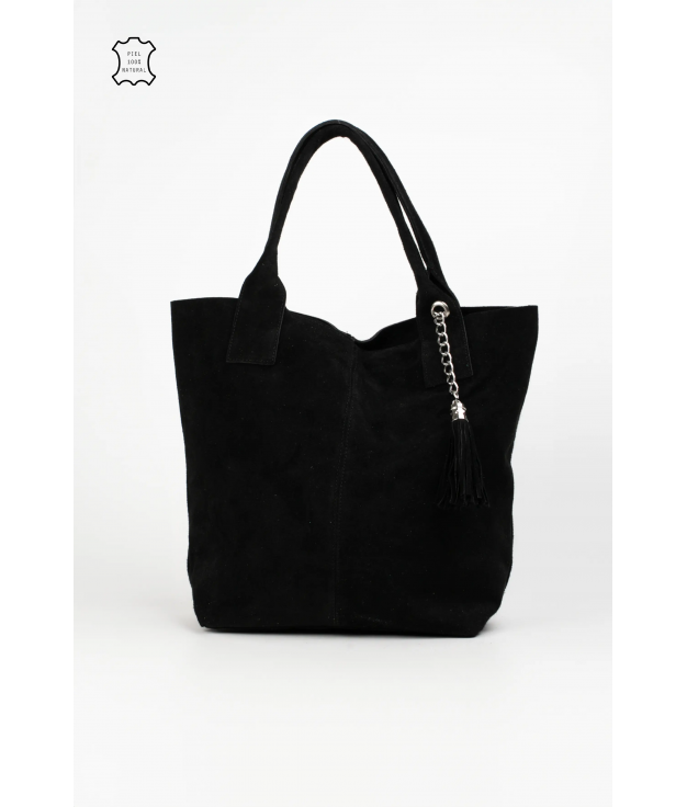 BOLSA DE COURO MYKONOS - PRETO