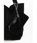 SAC EN CUIR MYKONOS - NOIR
