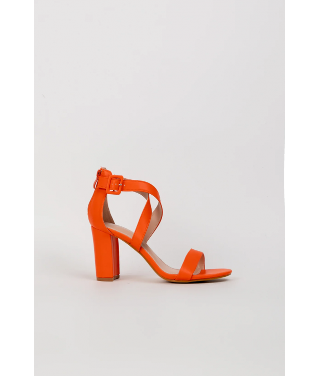 ENYA HEELED SANDAL - ORANGE