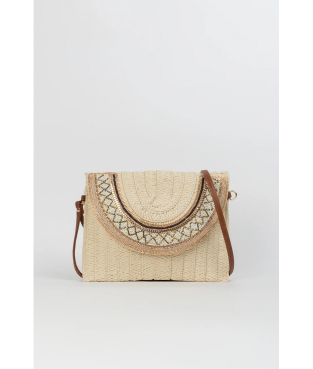 BOLSO BANDOLERA CILAR - BEIGE/ORO