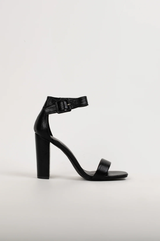 SANLES HEELED SANDAL - BLACK