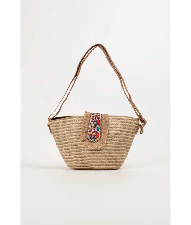 BOLSO BANDOLERA MAGROS - BEIGE/ORO