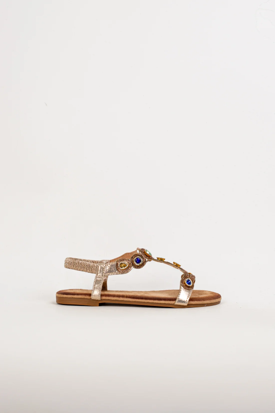 SANDALIA PLANA GRUTAS - ORO 2