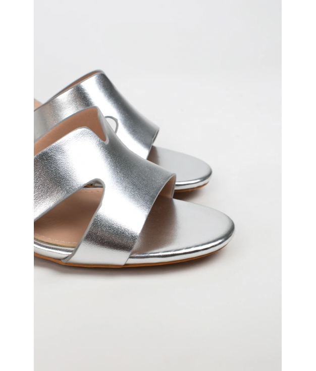 CONIS HEELED SANDAL - SILVER