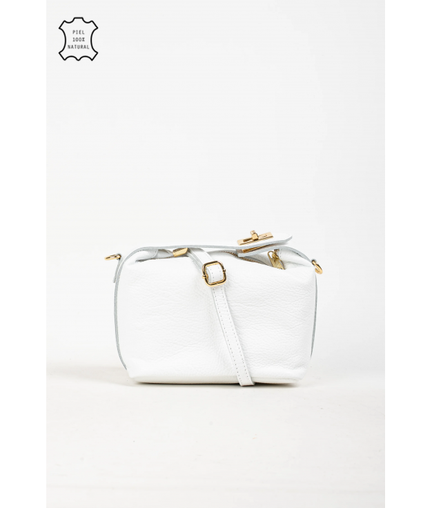 BOLSO DE PIEL DRILU - BLANCO