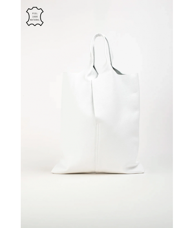 BORSA IN PELLE DI MUCCA - BIANCO