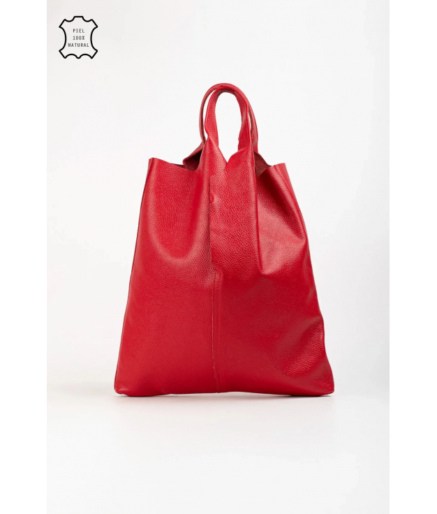 BOLSO DE PIEL COWES - ROJO