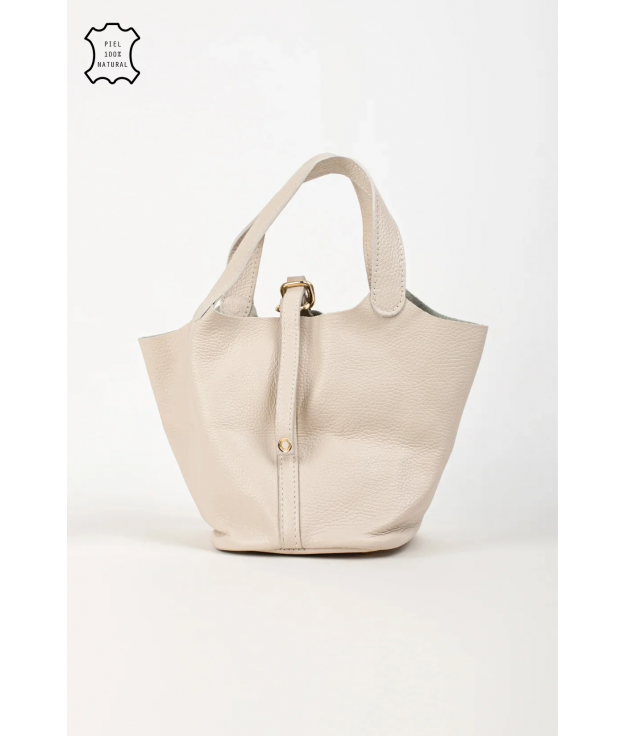 BORSA IN PELLE FUNDEL - BEIGE