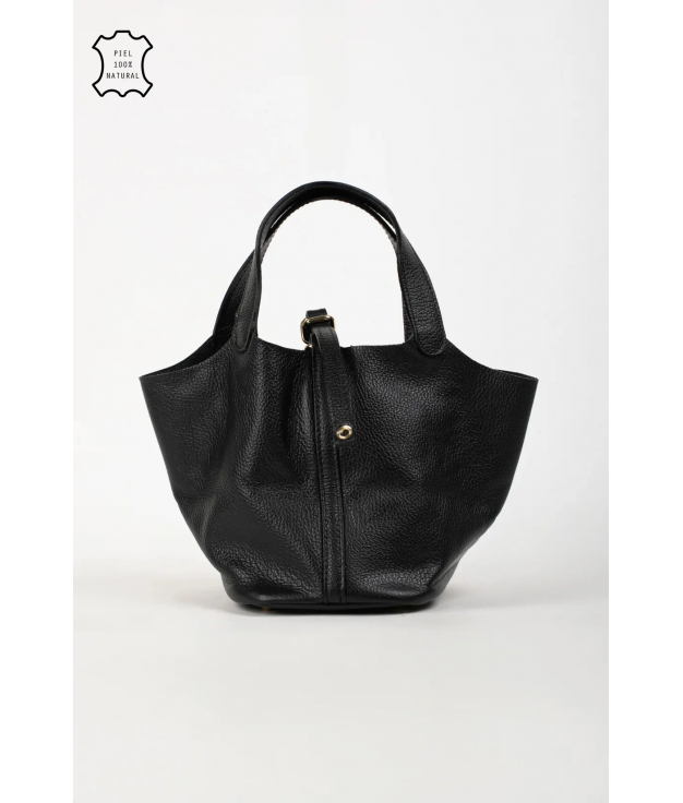 BORSA IN PELLE FUNDEL - NERO