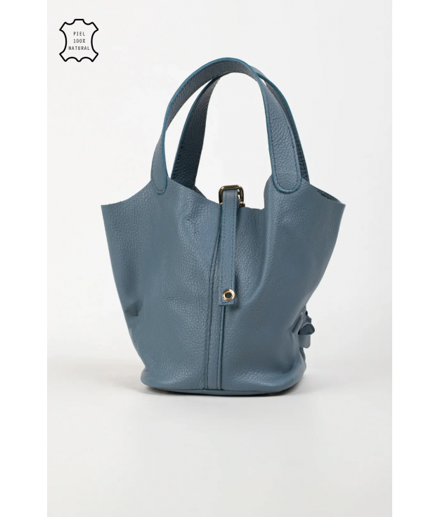 BOLSO DE PIEL FUNDEL - AZUL