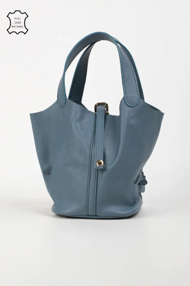 BOLSA DE COURO FUNDEL - AZUL