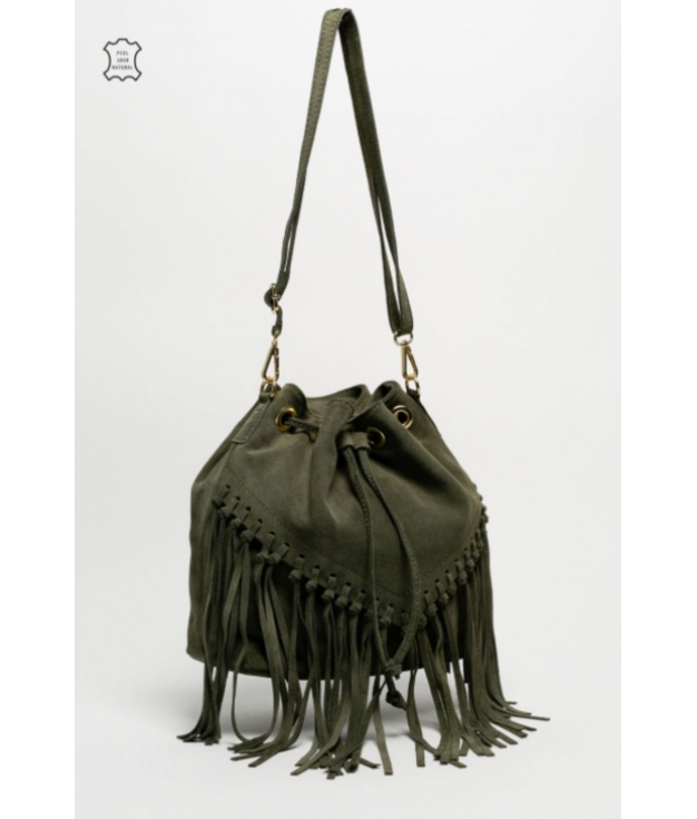 MAUMERE LEATHER BAG - ARMY GREEN