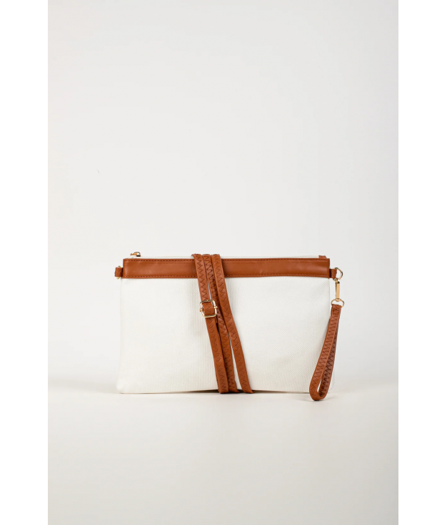 NANDO SHOULDER BAG - WHITE/BROWN