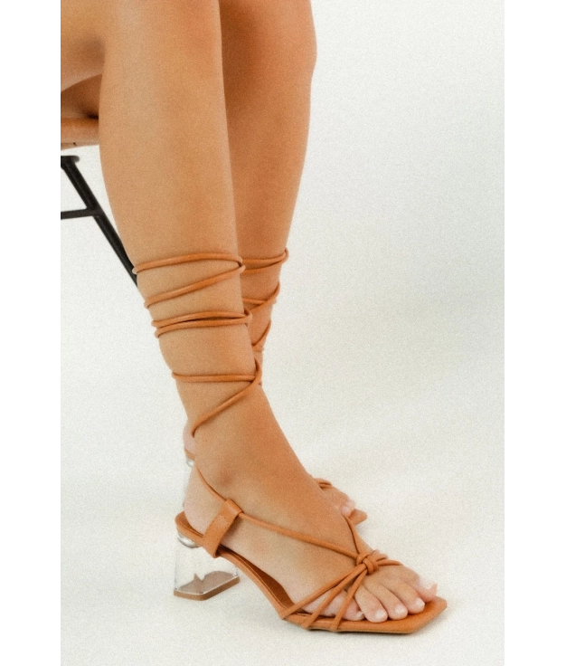 LALA HIGH HEEL SANDALS - CAMEL PIANNO39