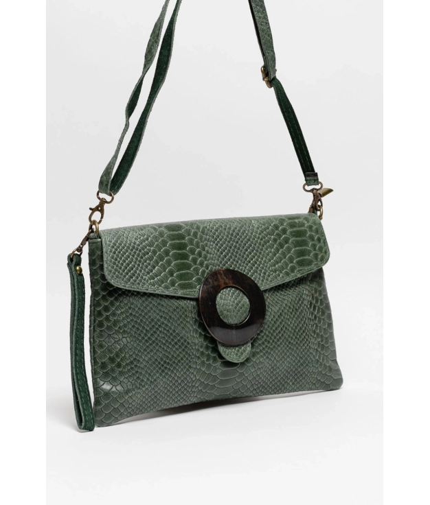 Leather crossbody bag Cris - green
