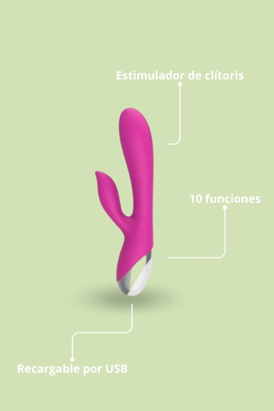 A-GUSTO VIBRADOR 10 FUNCIONES USB ROSA PIANNO 39