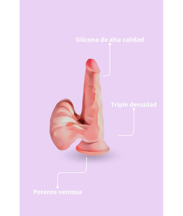 TRIPLE DENSITY DILDO WITH OSCILLATING TESTICLES 8" - NATURAL pianno39