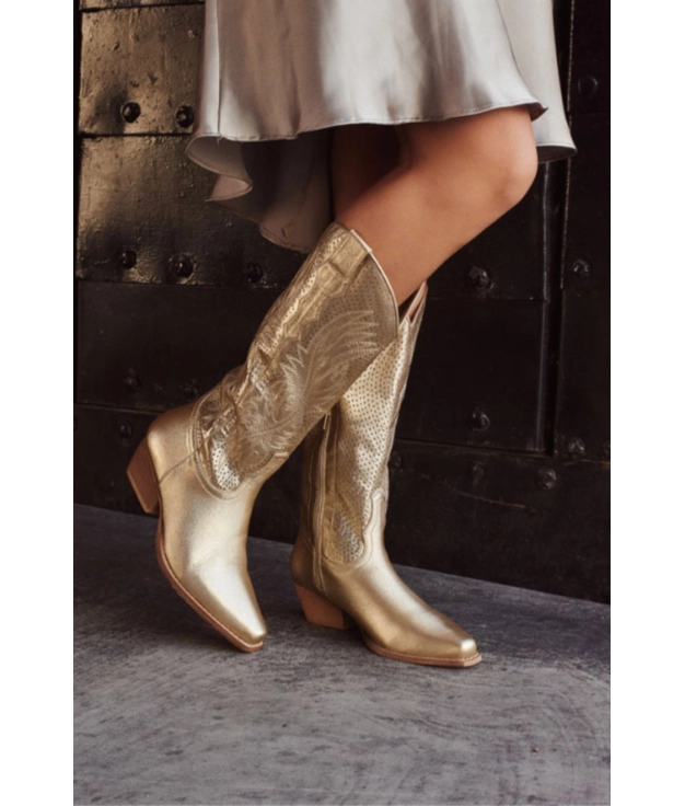 FEXTER COWBOY HIGH BOOT - GOLD