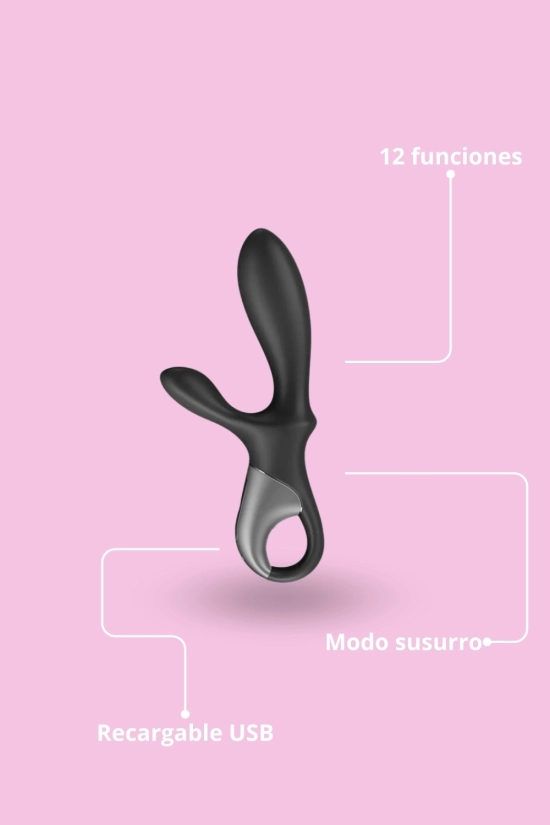 VIBRADOR FUNCIÓN DE CALOR - NEGRO PIANNO 39