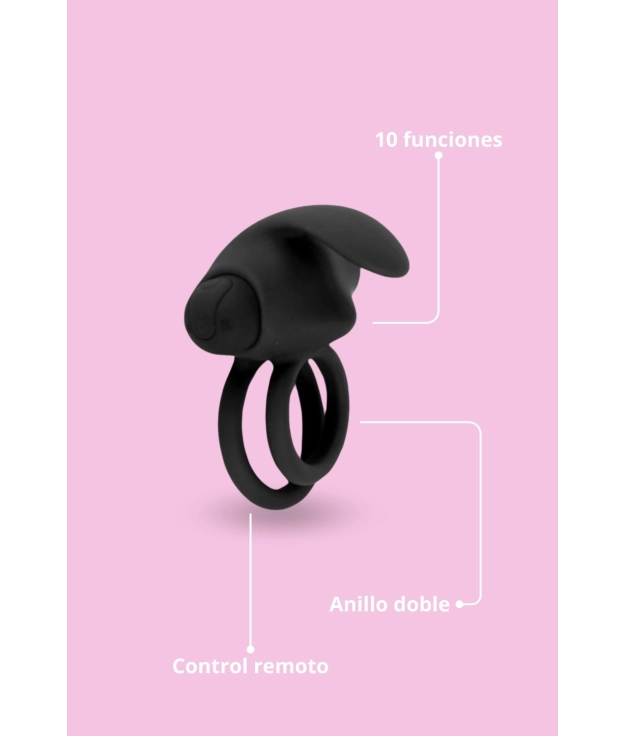 ANILLO VIBRADOR DUAL CONTROL REERIN - NEGRO