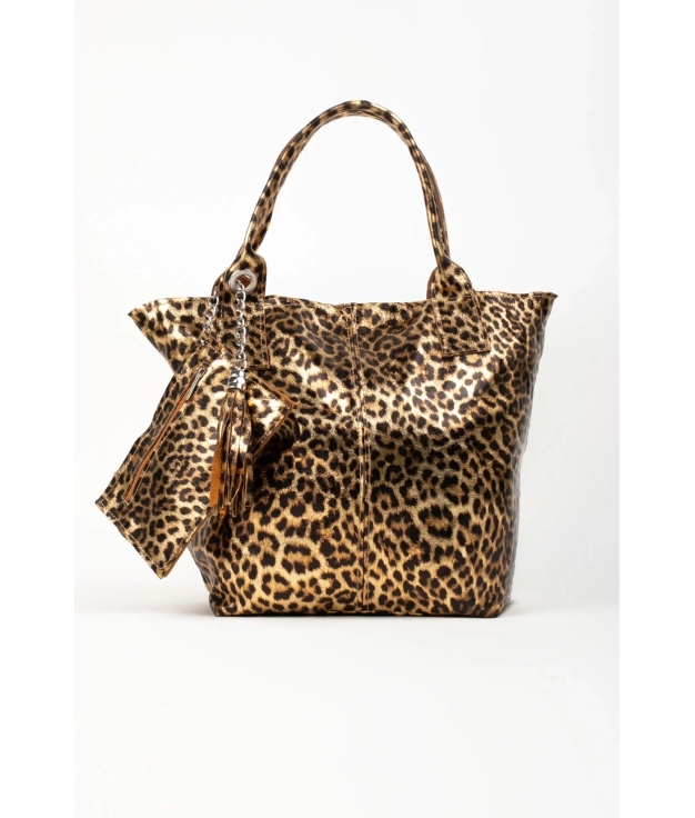 BOLSO DE PIEL MYKONOS Print - Oro PIANNO 39