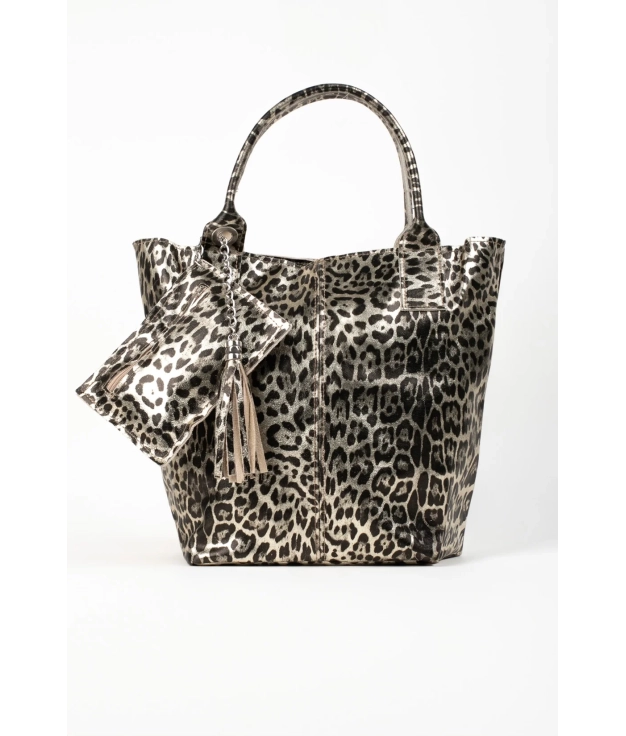 BORSA IN PELLE MYKONOS Print - Champagne PIANNO 39