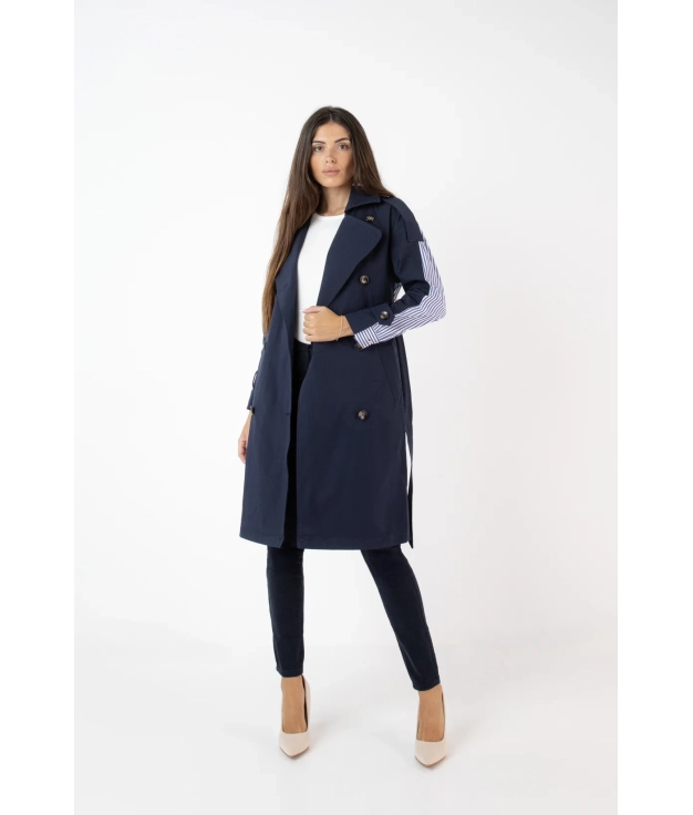 Trench Fleto - Blu navy Pianno 39