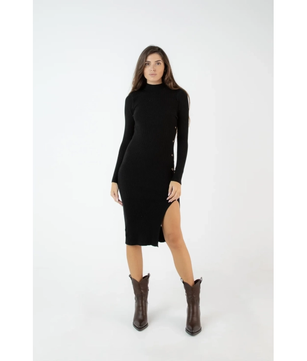 Vestido Plerso - Negro Pianno 39