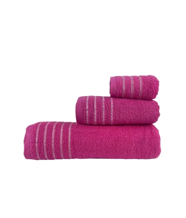 ATLANTA 3-PIECE TOWEL SET - FUCSIA pianno39