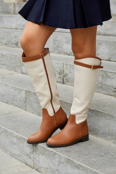 Bota alta Iria - Camel Pianno 39