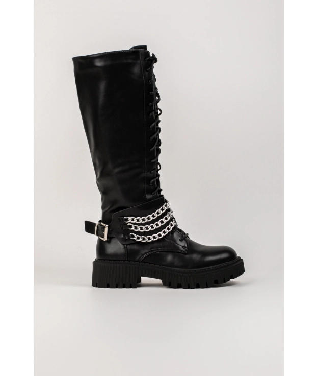 Runete Tall Boot - Black Pianno 39