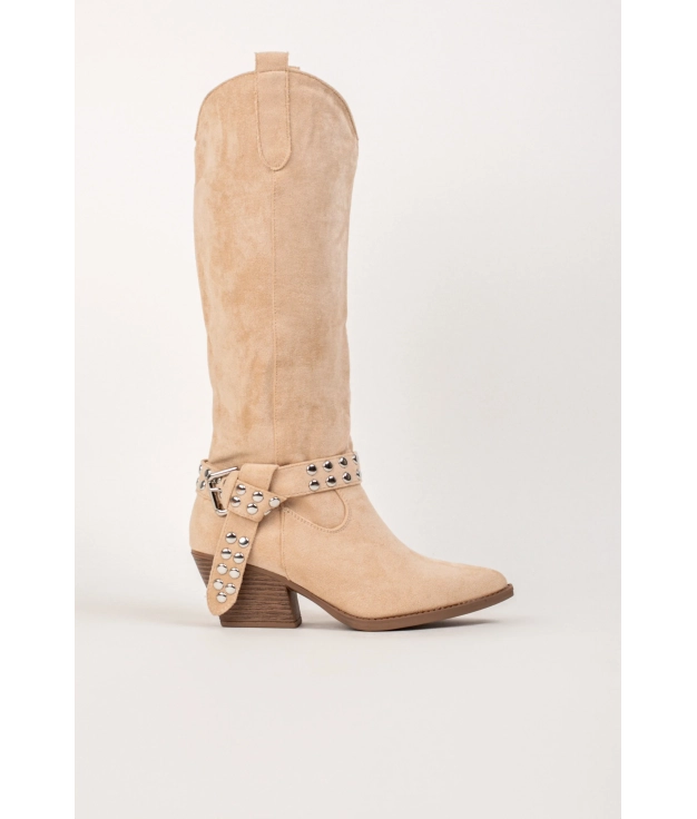 Bota Cowboy Sindary - Beige Pianno 39