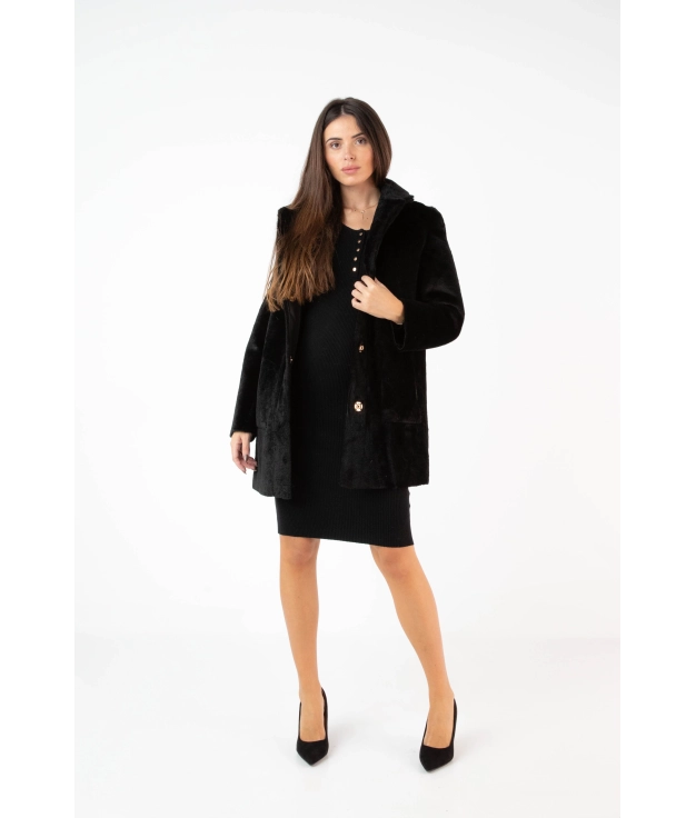 Birces Reversible Coat - Black Pianno 39